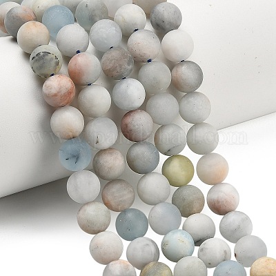Natürliche Aquamarin Perlen Stränge&nbsp;G-P626-8mm-03-1
