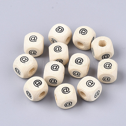 Maple Natural Wood European Beads X-WOOD-T019-10-1