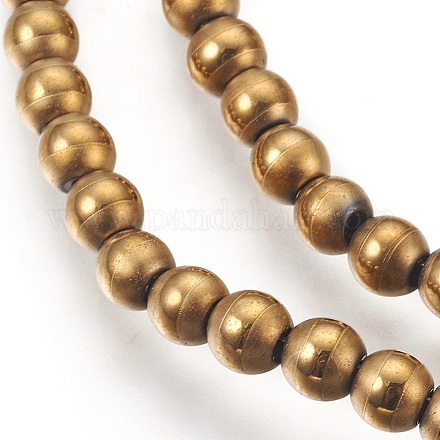 Electroplate Non-Magnetic Synthetic Hematite Beads Strands G-F585-C01-4mm-1