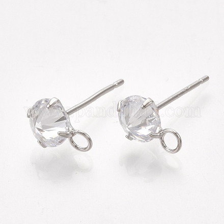 Accessoires de clous d'oreilles en laiton X-KK-T035-123P-1