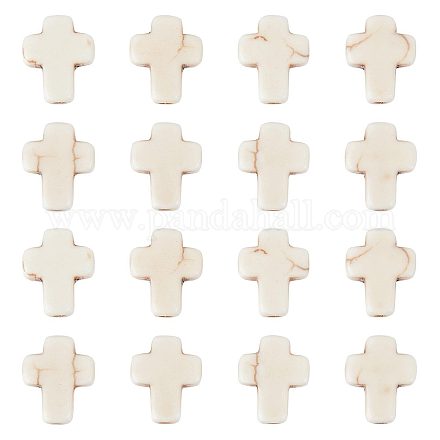 SUNNYCLUE 1 Box 200Pcs White Cross Beads Synthetic Turquoise Tiny Small Cross Beads Semi Precious Stone Bead Loose Spacer Beads for Jewelry Making Beading Kit Beaded Bracelets DIY Craft 8x10mm G-SC0002-37-1