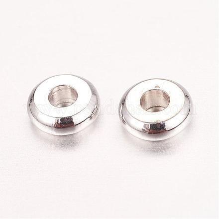 Real Platinum Plated Brass Spacer Beads KK-E702-09P-NF-1