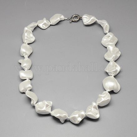 Sea Shell Beaded Necklaces NJEW-T003-160-1