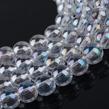 Chapelets de perles en verre électroplaqué EGLA-Q062-10mm-A09-1