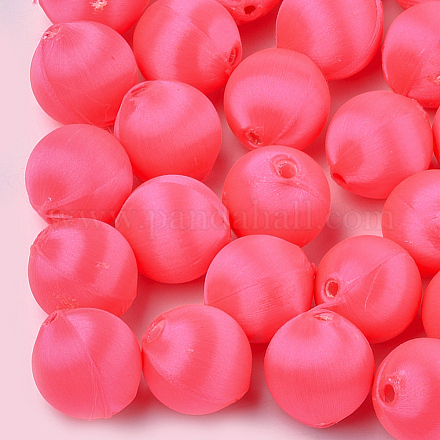 Perles recouvertes de tissu de fil de polyester WOVE-T007-14mm-17-1