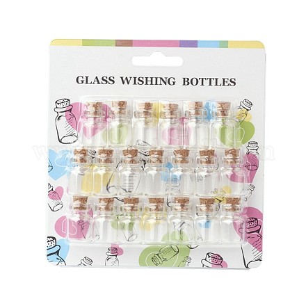 Klare Glas-Flaschen Flaschen mit Korken wollen AJEW-JP0001-01-1