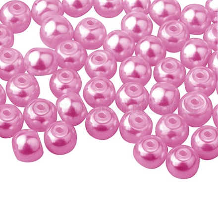 Pearlized Eco-Friendly Dyed Glass Pearl Round Bead HY-PH0002-16-B-1