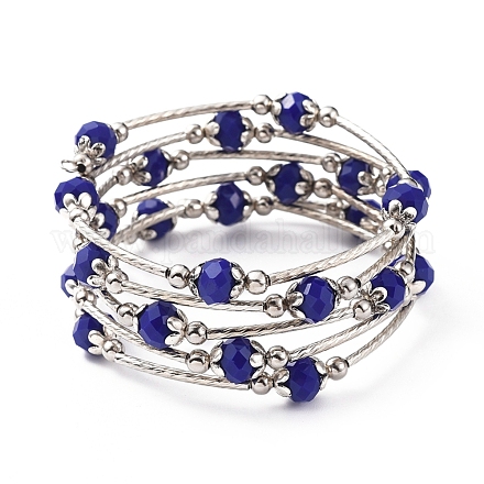 Fashion Glass Beads Wrap Bracelets BJEW-JB04989-01-1
