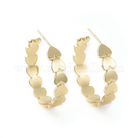 Brass Stud Earrings EJEW-L234-15G-1