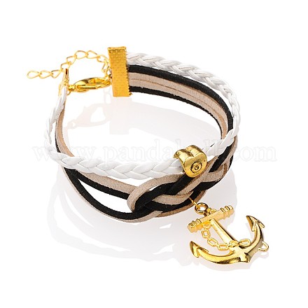 Ancrage pendentif de style tibétain bracelets brin ß multiples BJEW-PJB871-2-1