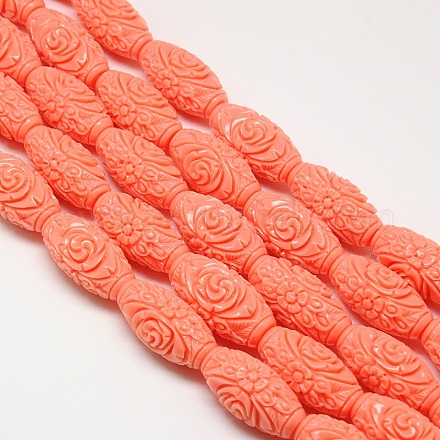 Synthetic Coral Beads Strands CORA-L031-14mm-04-1