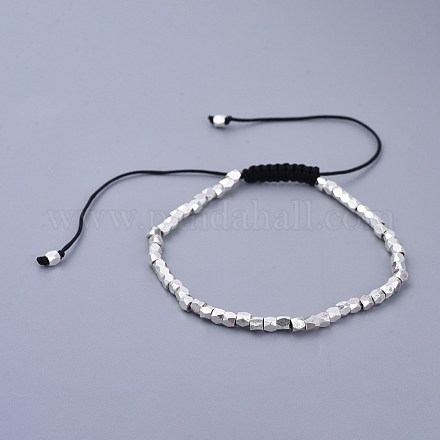 Bracelets de perles tressées en fil de nylon ajustable BJEW-JB04381-03-1