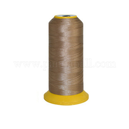 150d / 2マシン刺繍糸  ナイロン縫糸  伸縮性のある糸  キャメル  12x6.4cm 約2200m /ロール EW-E002-12-1