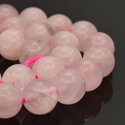 Natural de cuarzo rosa reronda hebras de abalorios G-J276-19-12mm-1