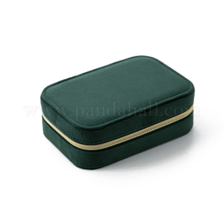 Cajas rectangulares con cremallera para almacenamiento de joyas de terciopelo PAAG-PW0003-06C-1