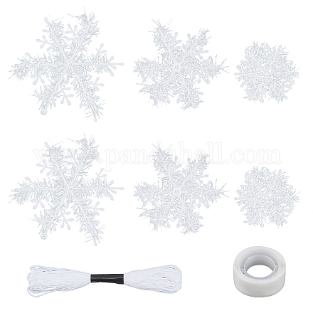 Colgantes de plástico de copo de nieve estilo chgcraft 3 FIND-CA0002-51-1