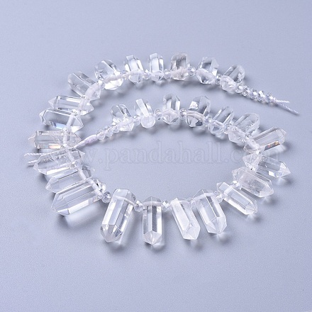 Grade un naturel brins de perles de cristal de quartz G-G805-G16-1