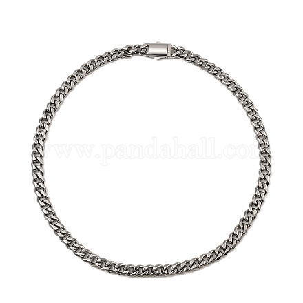 304 Stainless Steel Cuban Link Chain Necklaces NJEW-D050-01B-P-1