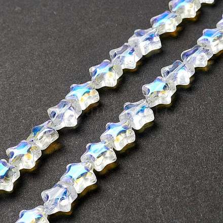 Transparent perles de verre brin GLAA-F112-02I-1