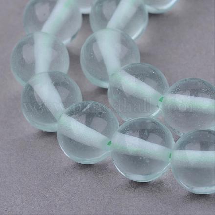 Pastèque verte perles de verre en pierre brins G-Q462-10mm-33-1
