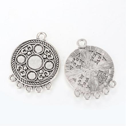 Tibetan Style Alloy Chandelier Component Link Cabochons Settings TIBE-S302-18AS-LF-1
