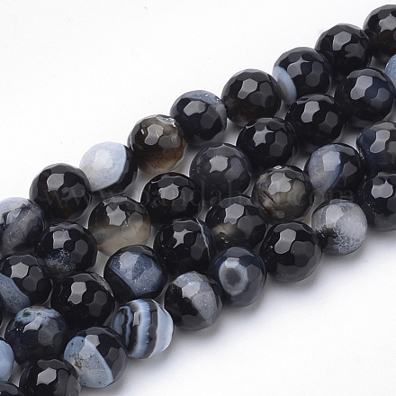 Chapelets de perle en agate naturelle teinte G-Q462-126-6mm-1