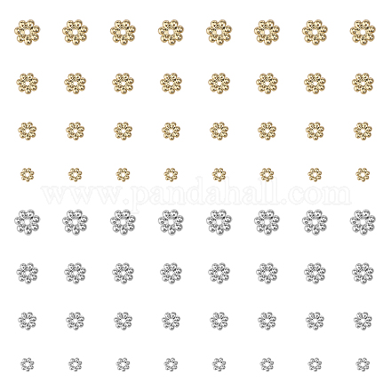 Chgcraft 64 шт. 8 стиля цветок бусины-разделители 304 бусины формы из нержавеющей стали для ожерелья STAS-CA0002-02-1