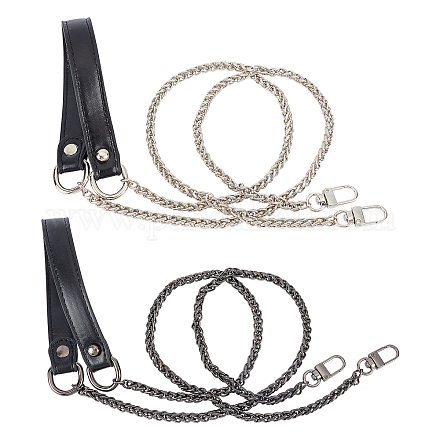 2 pz catena bizantina in lega di 2 colori e tracolla per borsa in pelle pu FIND-WR0001-49-1