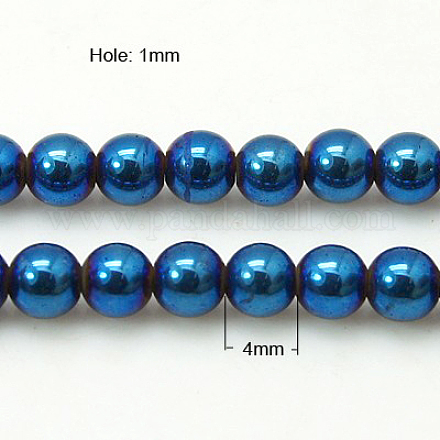 Non-Magnetic Synthetic Hematite Beads Strands G-C019-4mm-1