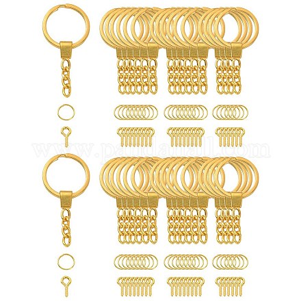 10 Stück geteilte Schlüsselringe aus Eisen IFIN-YW0003-37G-1