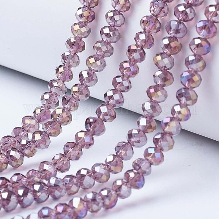 Chapelets de perles en verre électroplaqué EGLA-A034-T10mm-B10-1