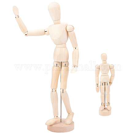 Wholesale OLYCRAFT 2pcs Artists Wooden Manikin Jointed Mannequin 13 & 5.6  Inches Moveable Wooden Manikin Figure with Flexible Joints for Drawing  Sketching Home Office Decoration 