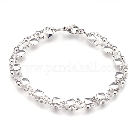 304 Stainless Steel Multi-strand Bracelets X-BJEW-G596-10P-1