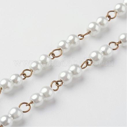 Verre à la main des chaînes de perles de perles AJEW-JB00263-01-1