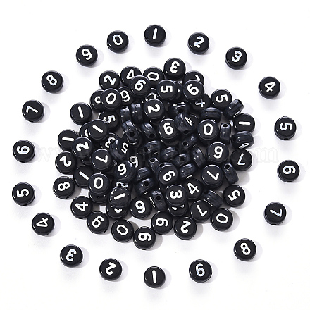 Perles acryliques opaques noires SACR-YW0001-16A-1