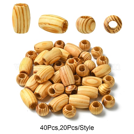40 шт. 2 вида сосновых бусин&nbsp;WOOD-YW0001-48-1
