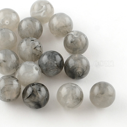 Round Imitation Gemstone Acrylic Beads OACR-R029-6mm-04-1