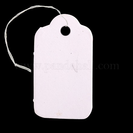 Blanc couleur rectangle vitrines de bijoux étiquettes de prix en papier X-CDIS-N001-49-1