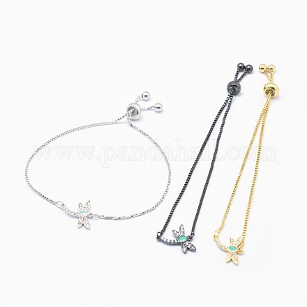 Adjustable Brass Synthetic Opal Bolo Bracelets BJEW-O165-05-1
