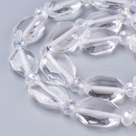 Chapelets de perles en cristal de quartz naturel G-L519-C-01-1