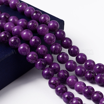 Spray Painted Glass Beads Strands DGLA-R004-8mm-29-1