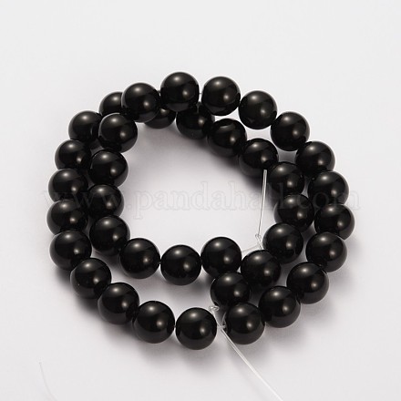 Natürlichen Edelstein Obsidian runden Perlen Stränge G-O030-6mm-08-1