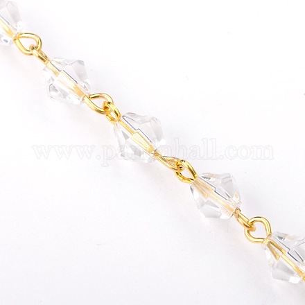 Handgemachte Glasperlen Doppelkegel Ketten für Halsketten Armbänder machen X-AJEW-JB00039-01-1
