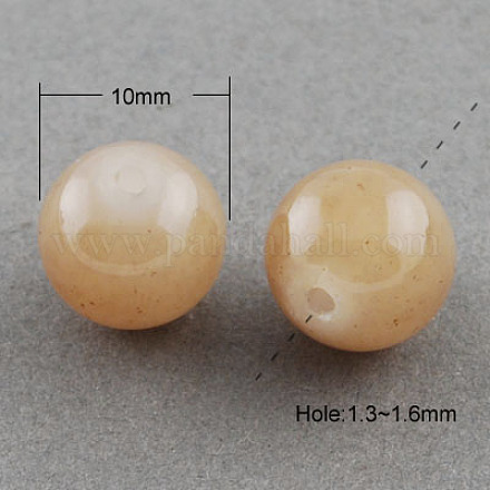 Chapelets de perles en verre imitation jade X-DGLA-S076-10mm-28-1