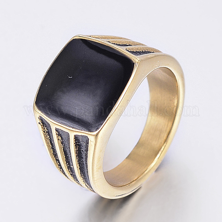 304 Stainless Steel Enamel Wide Band Rings RJEW-P065-Q-AG-20mm-1