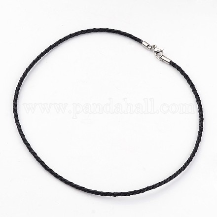 Braided Leather Necklace Making NJEW-JN01551-01-1