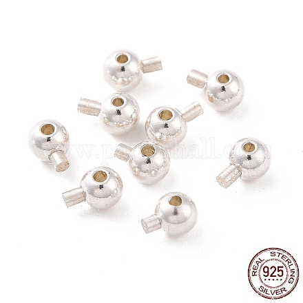 925 Sterling Silver Stopper Beads STER-D035-02S-1