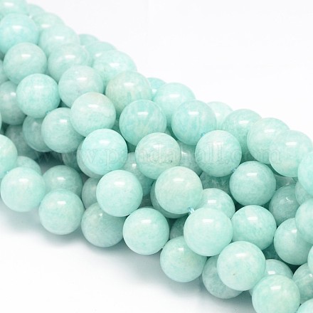 Redondas hebras de perlas naturales amazonite perú G-L448-03-8mm-1