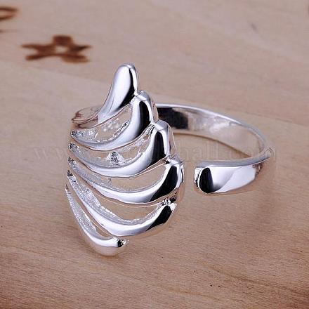 Hollow Wing Design Brass Finger Rings For Women RJEW-BB13138-8-1