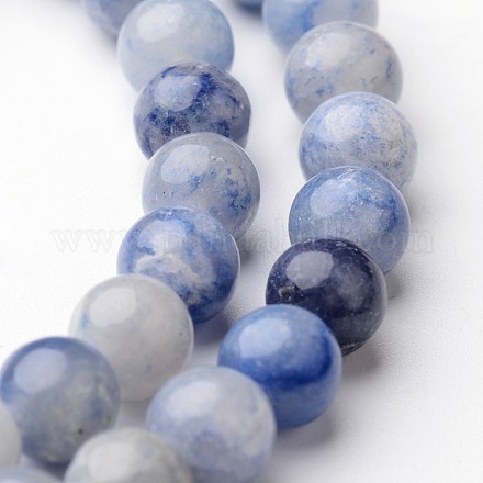 Rotonde fili perline naturali blu avventurina G-J346-23-6mm-1